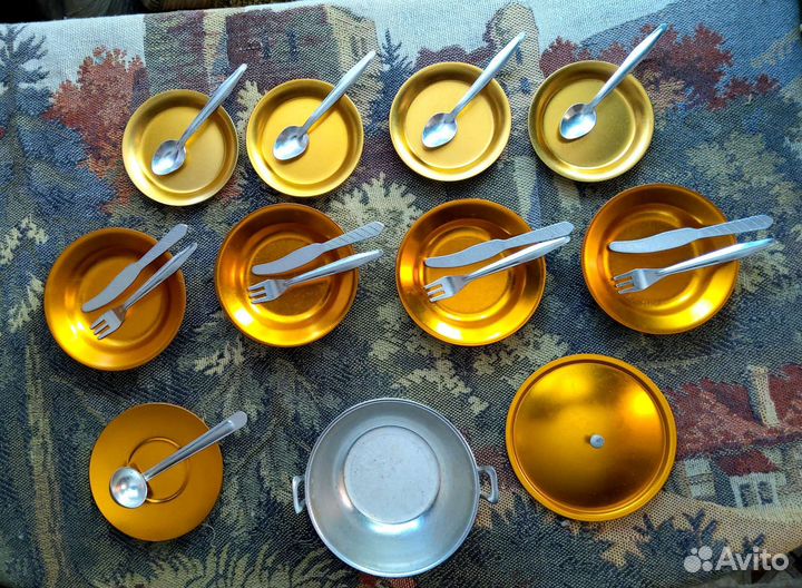 Посуда кукольная - алюминиевый набор СССР