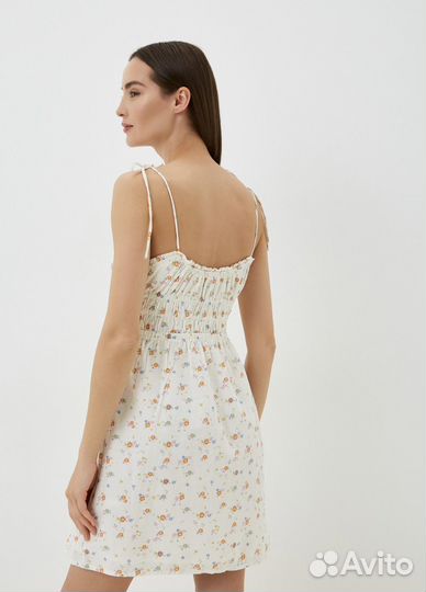 Платье хлопковое в цветочек xs