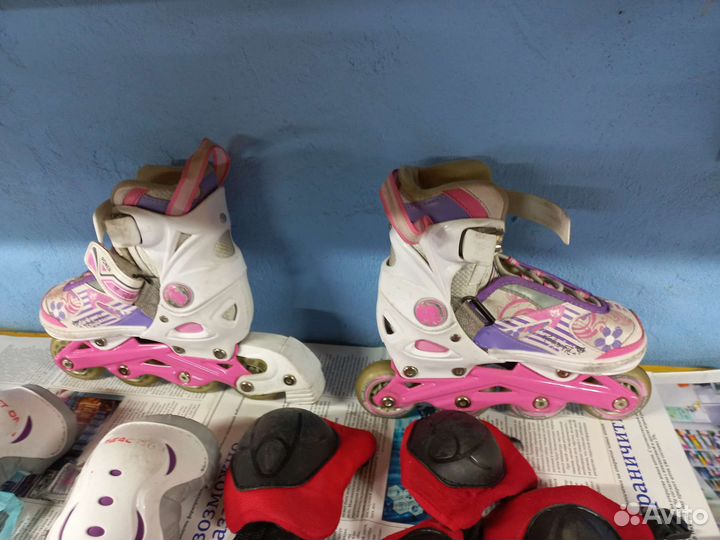 Детские ролики раздвижные и защита