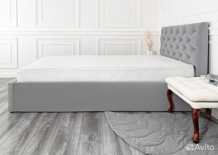 Кровать с подъемным механизмом 120х200 серая велюр