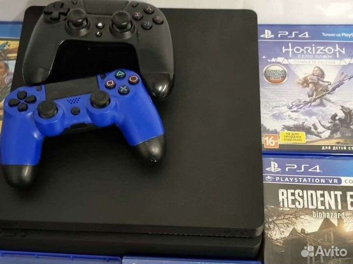 Ps4 slim 500 gb 2 джойстика с играми