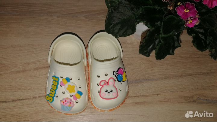 Кроксы резиновые шлепанцы для девочки 19
