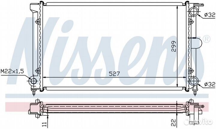 Радиатор двигателя VW golf 1600 diesel 83