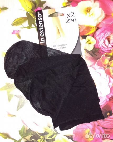 Черные получулки (гольфы) 15 ден (2 пары)