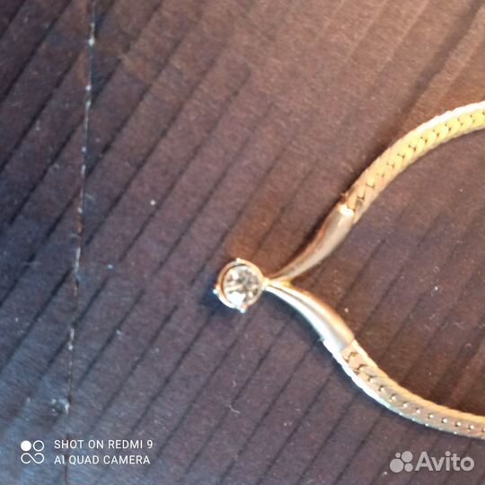 Колье с фианитом, длина 40 см