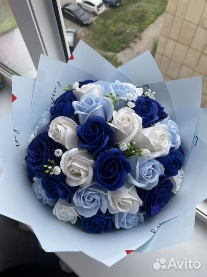 Букет из 39 мыльных роз, цветы с доставкой