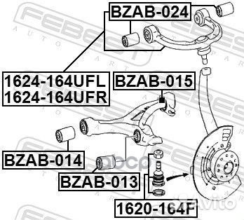 Сайлентблок нижнего переднего рычага bzab014 Fe