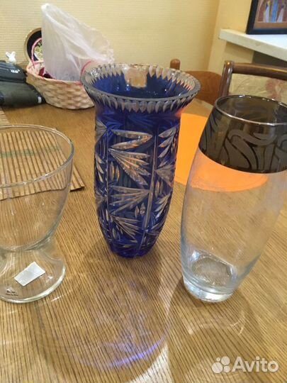 3 вазы икеа, Хрусталь, цветной хрусталь чехия