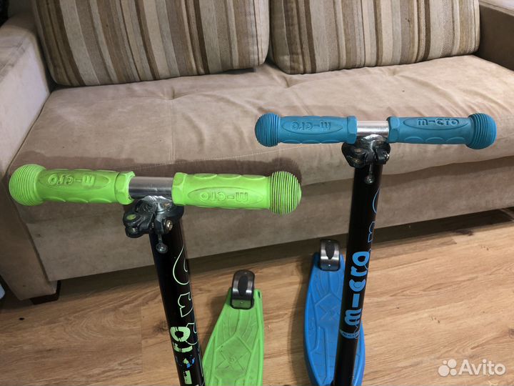 Самокат детский Micro Maxi зеленый + синий