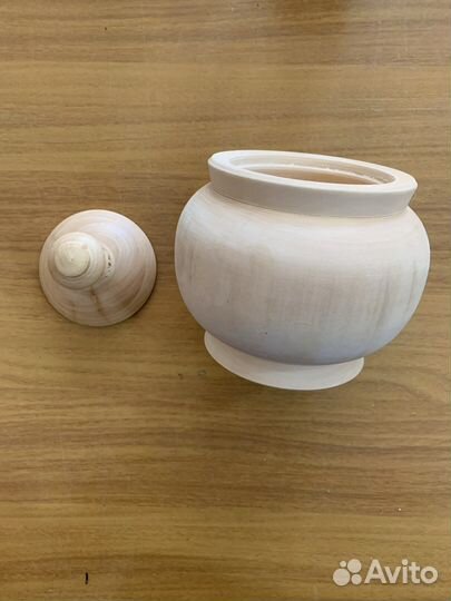 Горшочек и 2 ступки для росписи из дерева