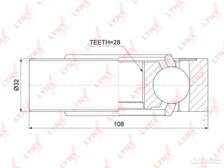 ШРУС внутренний audi A4 1.8-2.5D 95-00 / A6 2.0-4