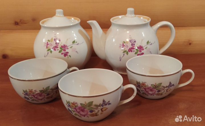 Сервиз для чая, фарфор (5 предметов ) СССР
