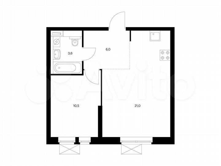 1-к. квартира, 41,3 м², 32/32 эт.