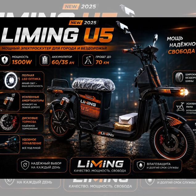 Электровелосипед liming u5 1500 w