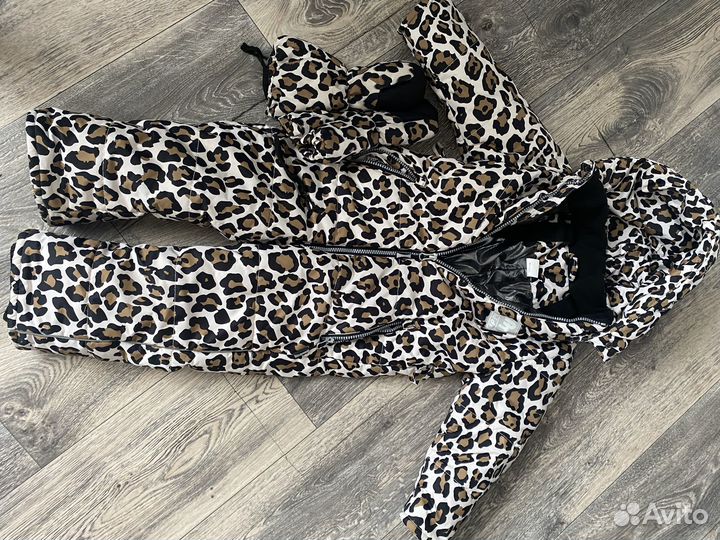 Комбинезон зимний 98-104 леопардовый