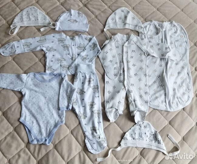 Вещи пакетом 56-68 для новорожденного