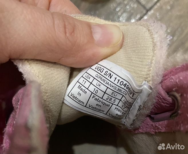 UGG детские ботинки 18 стелька кожаные