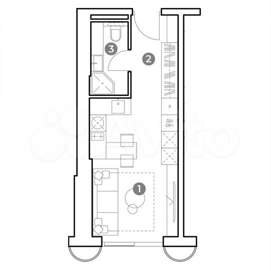 Апартаменты-студия, 25,6 м², 16/29 эт.
