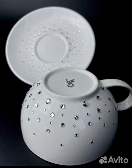 Чайная пара со стразами инкрустированы