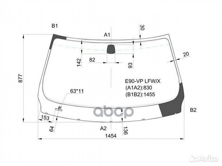 Стекло лобовое BMW 3-Series 05-14 / M3 06-13