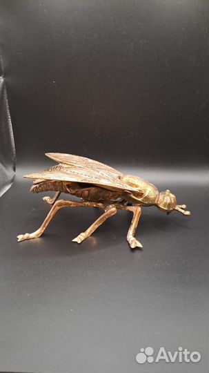 Пепельница муха латунь