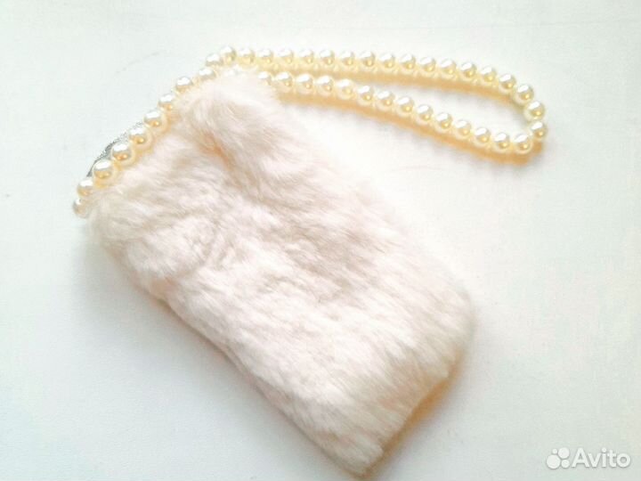Новый чехол для телефона жемчуг и натуральный мех