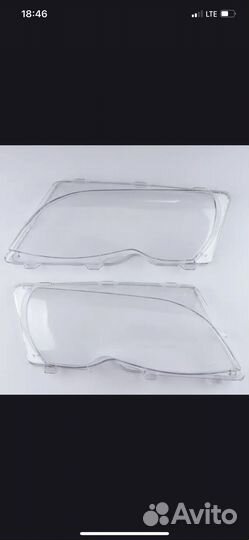 Стекла фар bmw е46(левая и правая)