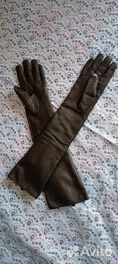 Перчатки кожаные женские длинные