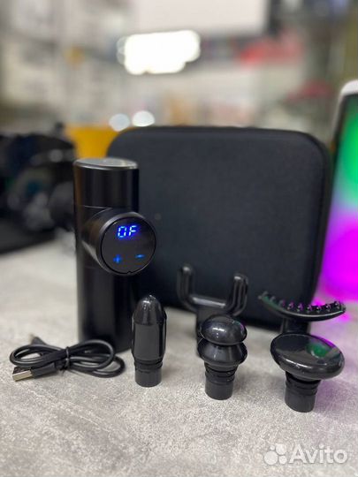 Массажер-пистолет 6в1