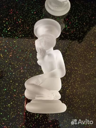 Подсвечники матовый хрусталь.Цена за 2 шт