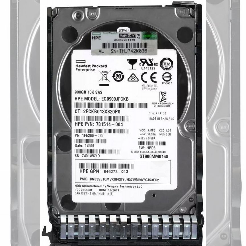 [U1200] Жесткий Диск Hp 900gb Eg0900jfckb 10k 12g Sas 2.5 U1200