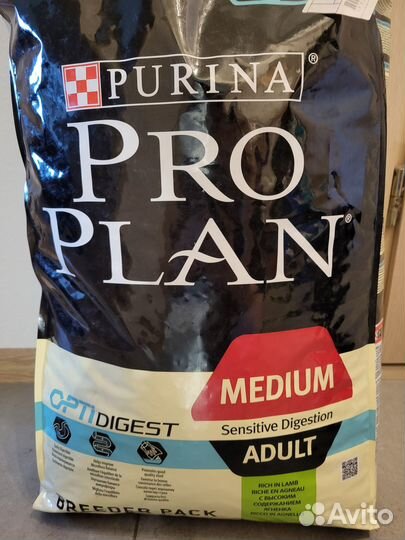 Корм для собак purina pro plan с ягненком 18 кг