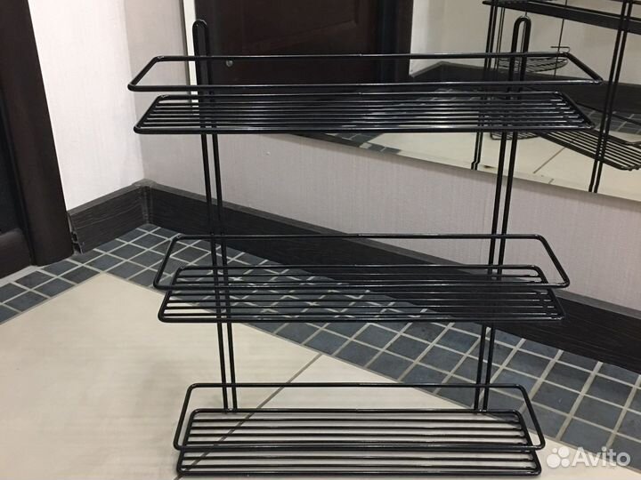 Полка навесная металлическая черная