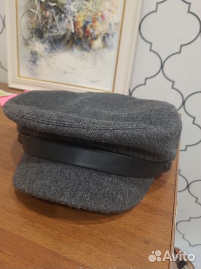 Кепка шерсть с кожей