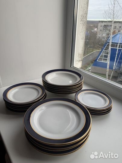 Тарелки кобальт СССР Дулево