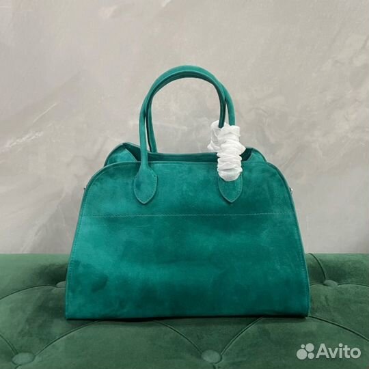 Изумрудная сумка The Row Margaux12 натур.кожа