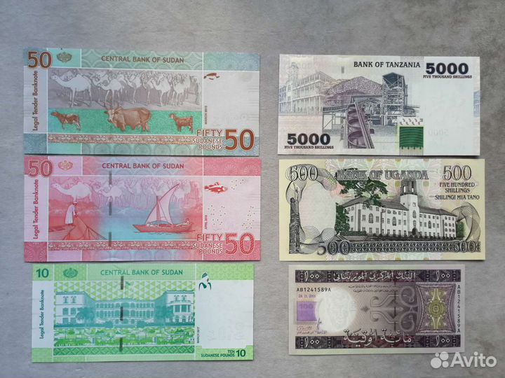 Африканские животные на банкнотах