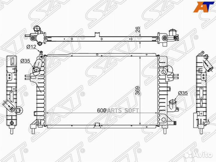 Радиатор Opel Astra 04-13 / Zafira 05-14 / Astra Family 11-14 / Astra GTC 04-15 sgop000604D2