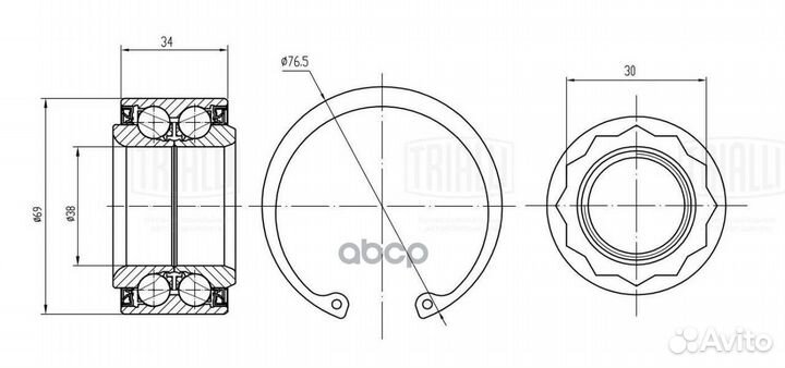 Подшипник ступ.citroen C1/peugeot 107/toyota
