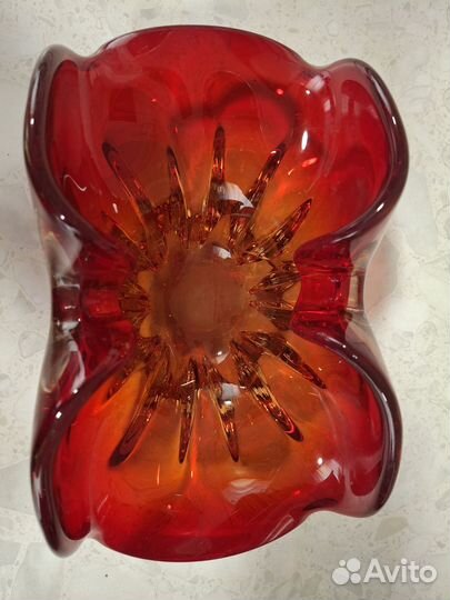 Конфетница цветное стекло