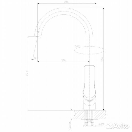 Смеситель Rossinka для кухни RS27-23
