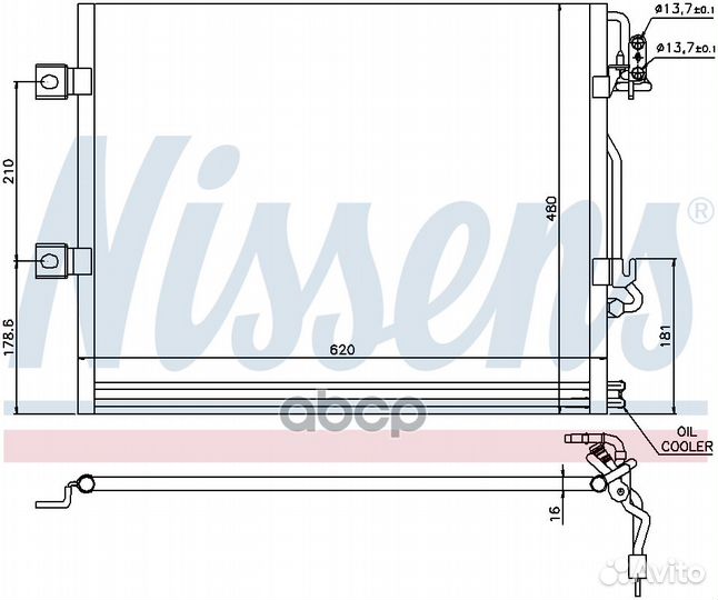 Радиатор кондиционера MB 221 94858 Nissens