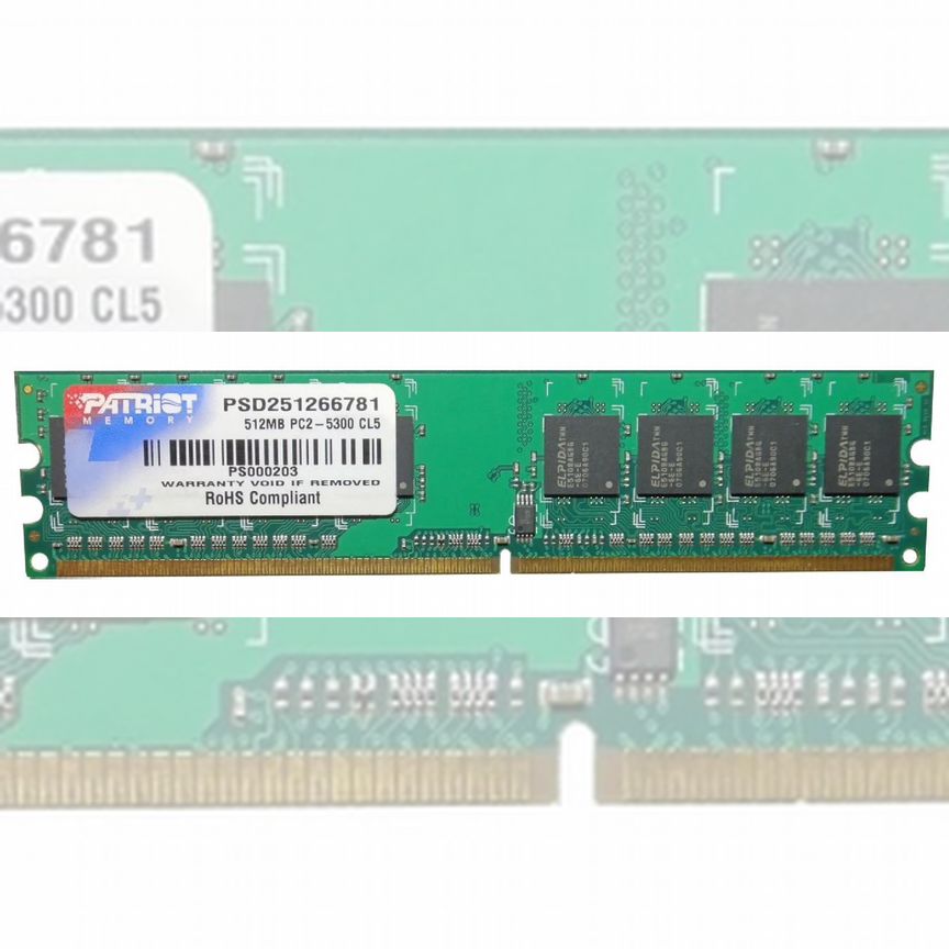 [PSD251266781] Оперативная Память Patriot Ddr2 512m Psd251266781