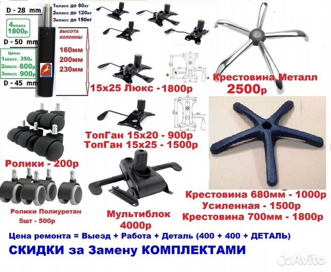 Ремонт Кресла Офисного Компьютерного Запчасти