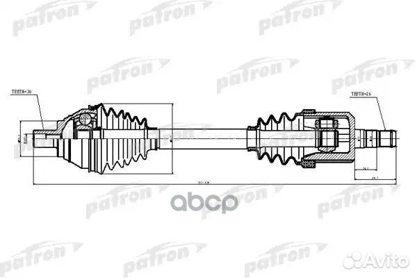 Полуось передн лев volkswagen: passat 09-10