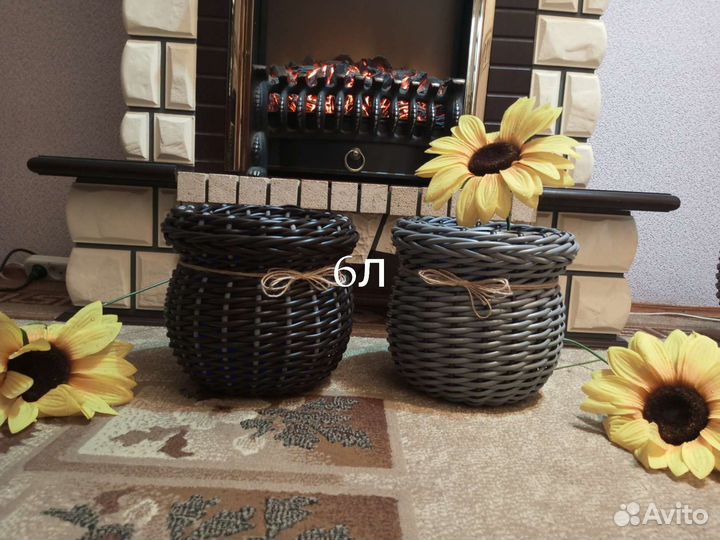 Кашпо из ротанга 