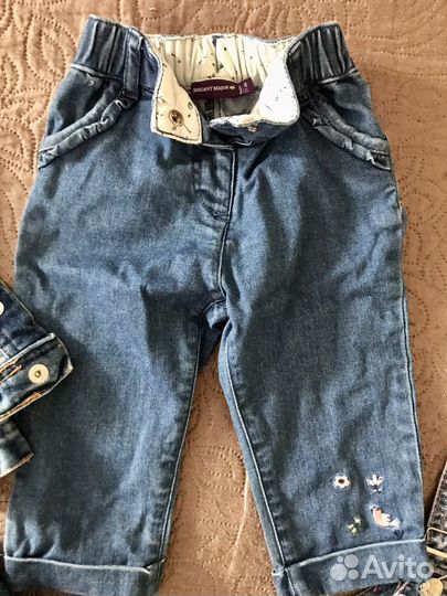 Джинсовая одежда на девочку 74/80