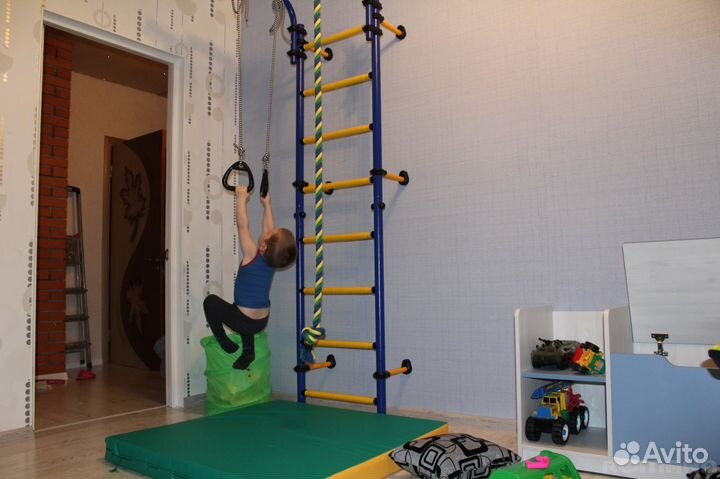 Новая Шведская стенка для дома Next-1 Сине/жёлтый