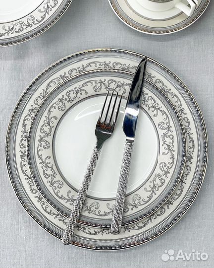 145-364 Обеденный сервиз 28пр элегант Костяной фар