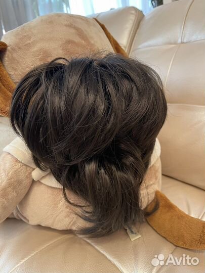 Хвост шиньон на заколке краб